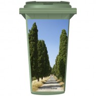 Trees Lining A Road Wheelie Bin Sticker Panel